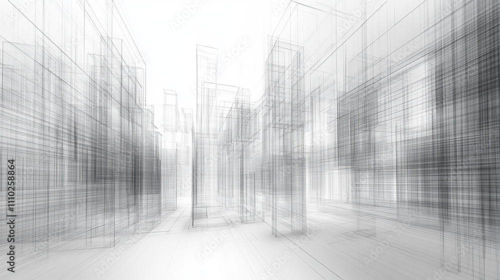 Poster low poly smart city 3d wire mesh. intelligent building automation system business concept. binary co