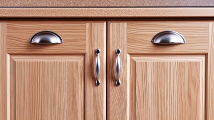 Elegant wooden kitchen cabinet doors with sleek metal handles showcasing a stylish and modern storage solution for any contemporary kitchen.