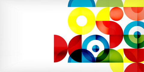 Colorful circle abstract background. Template for wallpaper, banner, presentation, background