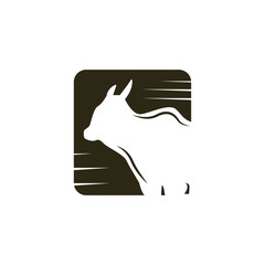 cow farm badge logo design