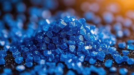 Blue polymer granules for industrial use suitable for pipe manufacturing and extrusion processes in plastic production and petrochemical applications