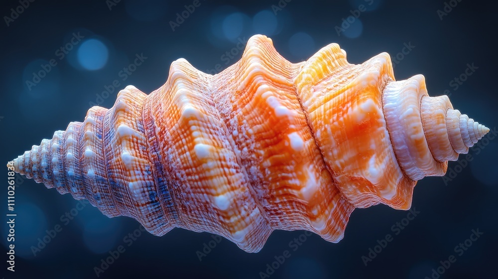 Poster vibrant close up of a colorful seashell showcasing intricate textures against a dark background for 