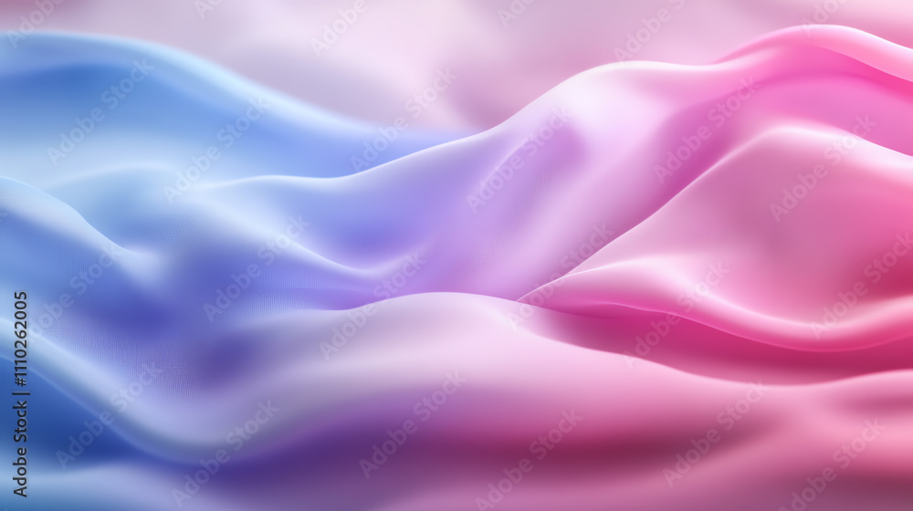 Aufkleber abstract flowing fabric in soft pink and blue shades creating a calming visual effect.