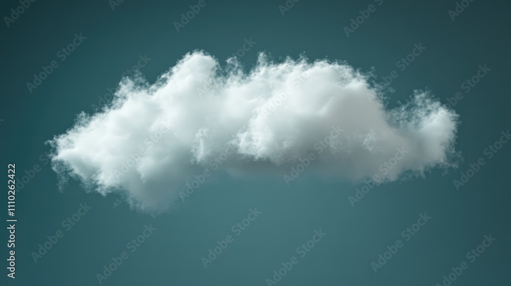 Poster cloud technology concept with a fluffy cloud illustration on a gradient background representing digi