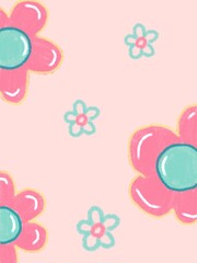 background with pink flowers ilustration for wallpaper, wallart, card 