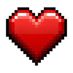 red pixel heart on a white background