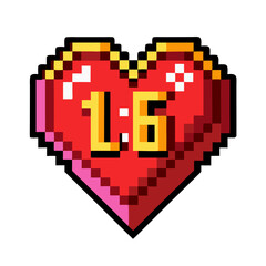 Obraz premium pixel heart pixel art