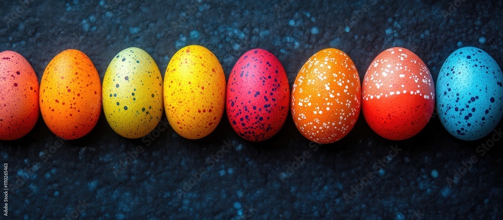 Aufkleber vibrant array of colorful easter eggs arranged for festive background or texture use ideal for seaso