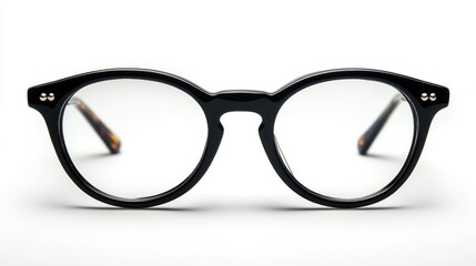Stylish black framed eyewear displayed elegantly on a minimalist white background for fashion and accessory promotions.