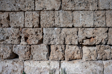 Rows of columns in Perge, Antalya, Turkey. Remains of colonnaded street in Pamphylian ancient city.