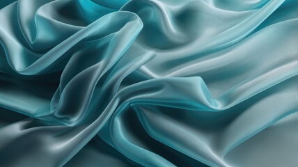 Obraz premium Cyan color Abstract background of a semitransparent silk fabric