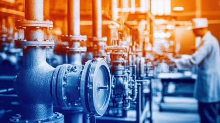 From manual experiments in a 1900s lab to a modern chemical processing plant with sleek equipment - showcasing industry advancements. 