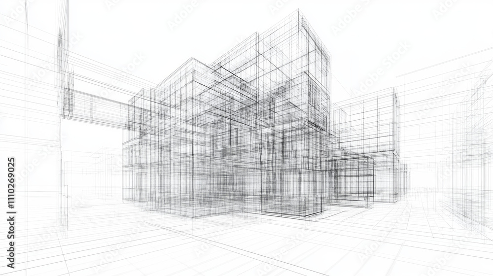 Poster low poly smart city 3d wire mesh. intelligent building automation system business concept. binary co
