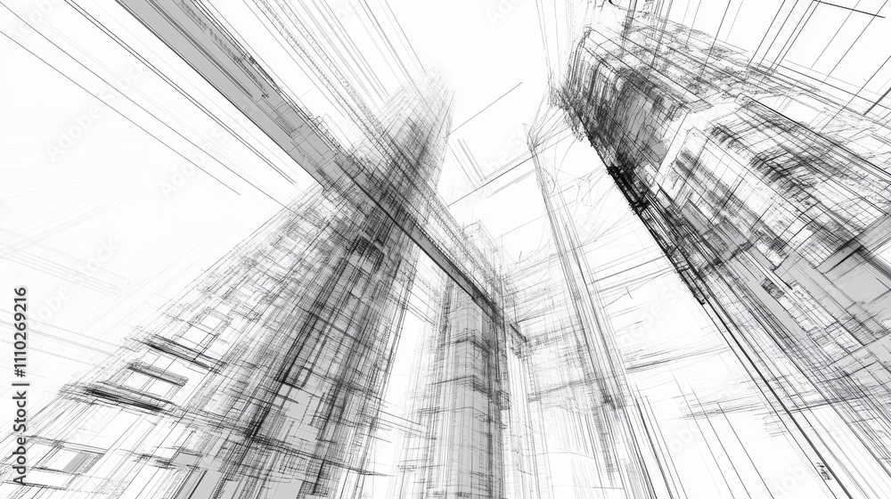 Poster low poly smart city 3d wire mesh. intelligent building automation system business concept. binary co