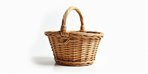 Craft wicker basket with handles
