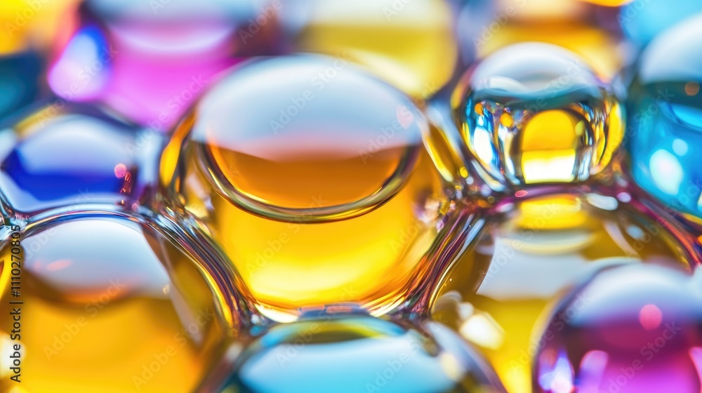 Poster captivating macro shot of vibrant liquid collisions showcasing an artistic blend of color and textur