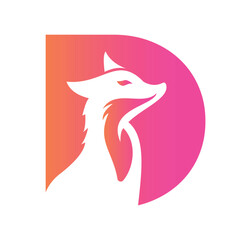 Initial Letter D Pet Logo Design Concept With Dog Symbol Vector Template