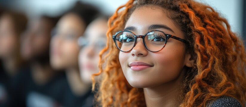 Engaged diverse high school students focused on teacher during classroom lecture showcasing education and learning environment dynamics