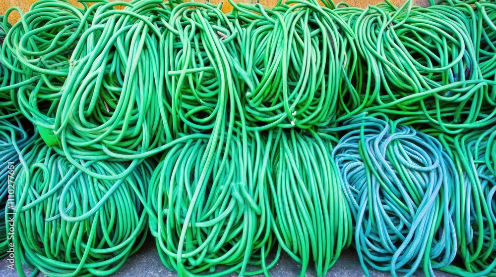 Poster colorful telecommunication cables in abstract forms creating a dynamic and vibrant background of int