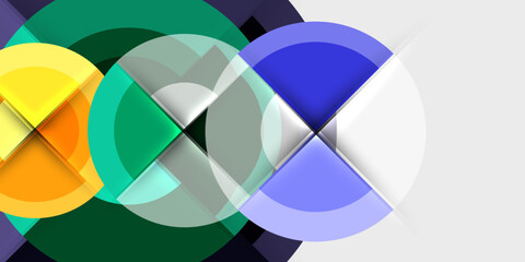 Obraz premium Techno circles and semi circles. Vector Illustration For Wallpaper, Banner, Background, Card, Book Illustration, landing page