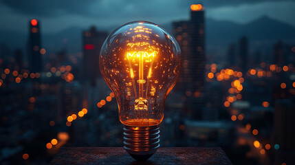 glowing lightbulb on a table against a softly blurred background symbolizes innovation creativity bright ideas and inspiration representing moments of clarity and potential for problem-solving