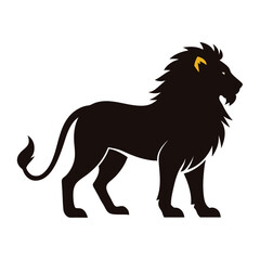 hunter lion silhouette vector illustration