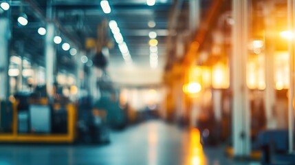 Obraz premium Industrial Manufacturing Workshop with Blurred Background and Soft Lighting Effects