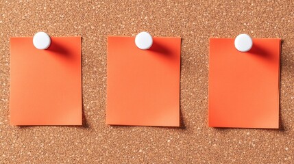 Request For Proposal note pinned on cork board with thumbtacks showcasing orange paper and blank space for additional messages or notes