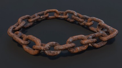 Obraz premium Rusty iron chains with weathered texture creating an industrial and vintage aesthetic for use in various design projects.