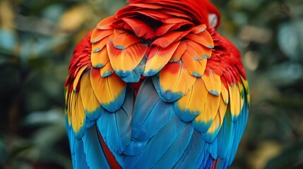 Obraz premium Macaw Parrot Posing Against a Vibrant Background