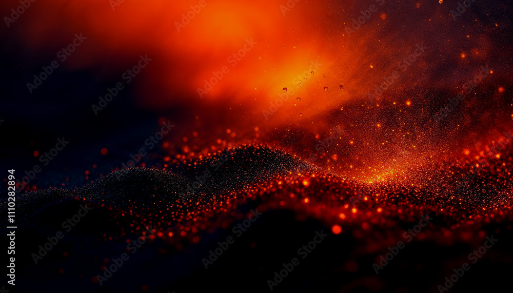 Poster gradient background transitioning from dark red to light orange