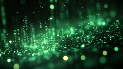 dynamic interplay of colorful geometric shapes and lines representing data sorting and organization transitioning from chaos to structured harmony