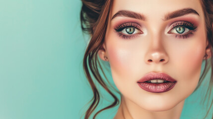 Fototapeta premium Portrait of a Woman with Flawless Makeup