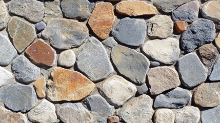 Obraz premium Textured background of aged and stained decorative stones in various shapes and colors perfect for rustic design projects