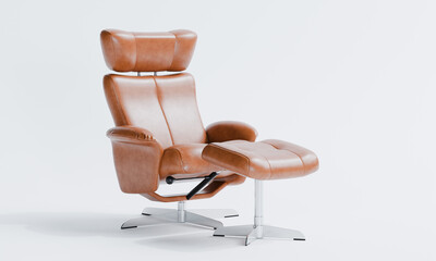 3d render of isolated lounge chair for relax or therapy.