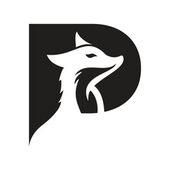 Initial Letter P Pet Logo Design Concept With Dog Symbol Vector Template