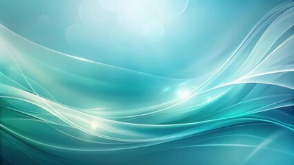 Abstract Blue and White Swirling Lines with Soft Bokeh Lights