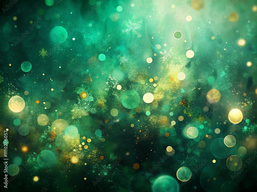Poster dark green watercolor background with bokeh effect - high resolution and ultra detailed for creative