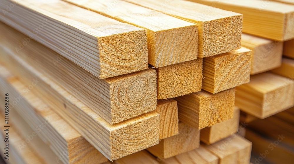 Poster wooden lumber stacked neatly showcasing textures and grain patterns for construction and design back
