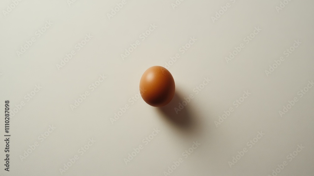 Poster brown chicken egg isolated on white background with soft shadow highlighting its smooth texture and 