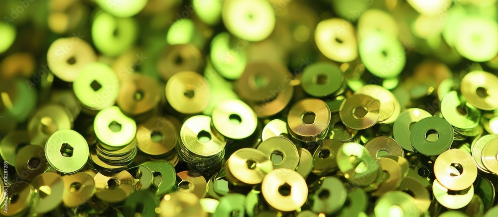 Poster sparkling olive green sequin background creating a vibrant and textured visual ideal for designs and