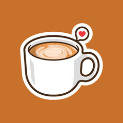 Mochachino Coffee Illustration for Sticker and Background. Food and Beverages Illustration Concept.