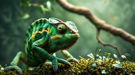 Obraz premium Chameleon Beauty: A Stunning Nature Portrait