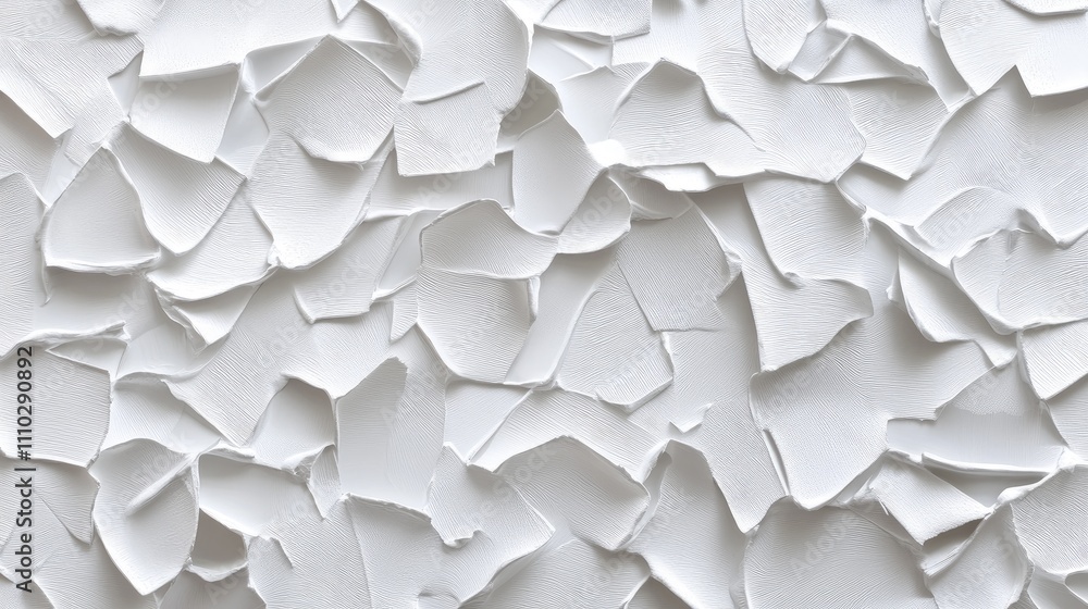 Poster textured background of chipped white paint flakes on glass surface creating an abstract design for a