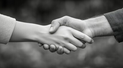 Close-up of two hands shaking in a warm greeting, symbolizing connection and friendship.