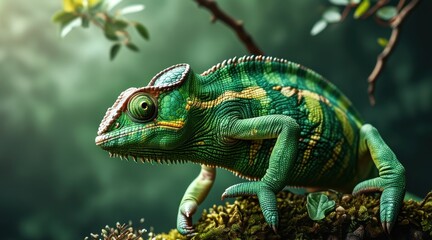 Obraz premium Chameleon Beauty: A Stunning Nature Portrait