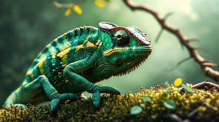 Fototapeta premium Chameleon Beauty: A Stunning Nature Portrait