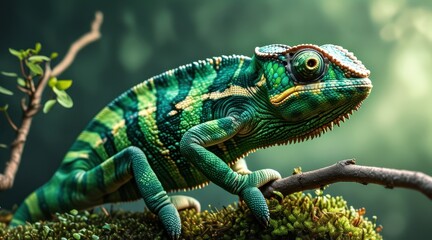 Obraz premium Chameleon Beauty: A Stunning Nature Portrait