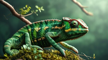 Obraz premium Chameleon Beauty: A Stunning Nature Portrait