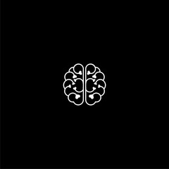 Brain heart icon isolated on dark background